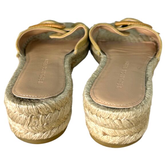 Veronica Beard Apa Suede Buckle Espadrille Sandals Desert Beige Size 7 - Picture 4 of 9